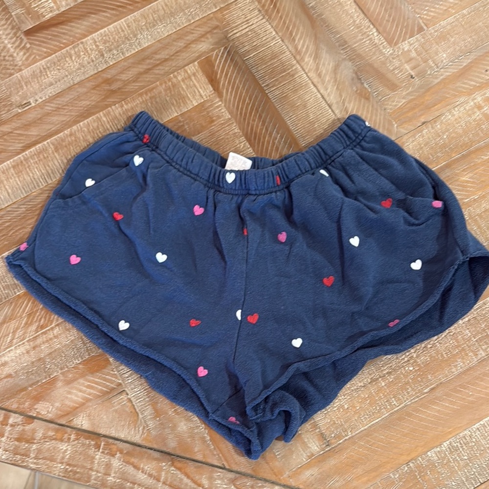 Navy Blue Shorts with Heart Pattern